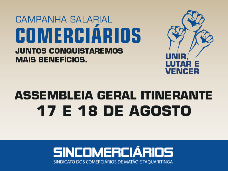 SEC Matão e Taquaritinga - Sincomerciários realiza assembleia itinerante nesta terça e quarta-feira   